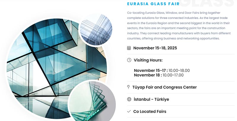 Eurasia Glass Fair 15-18,2025 i Istanbul, Turkiet.